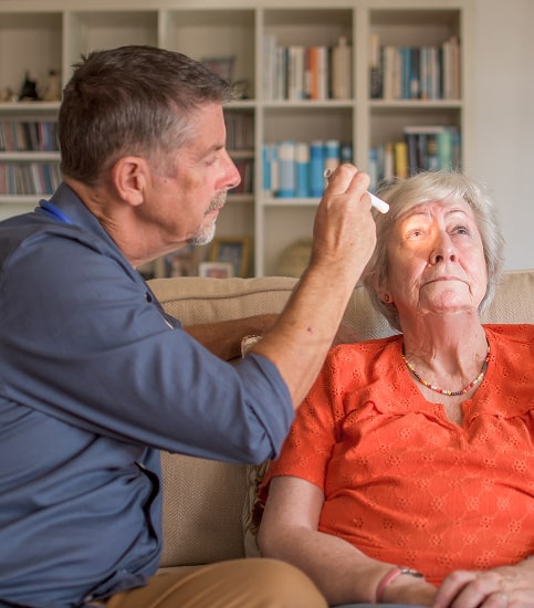 Who can benefit from a home eye test?